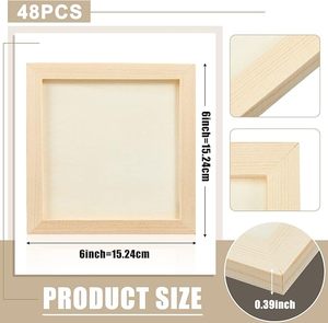 48 Paneles de Madera de 6 x 6 Pulgadas, Paneles de Lienzo de Madera sin Acabado para Pintura, Manualidades, Dibujo, Proyectos de <span class=keywords><strong>Arte</strong></span> - Product Image 2