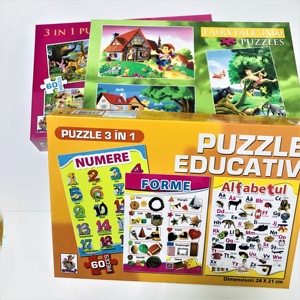 Custom logo printing children's educational toy game table puzzle with box - Product Image 4
