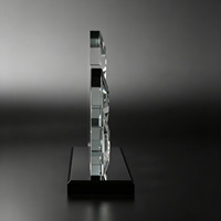 Trofeo Neelpure 175184 con Base Negra Multidiamante, Grabado Láser de Cristal, Patrón Personalizado DIY