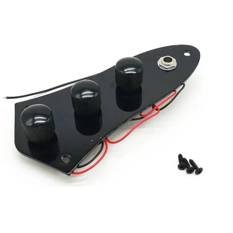 Wholesale Black Metal Full set Bass Guitar Prewired Control Plate with Assembly Knobs Pots for J Bass