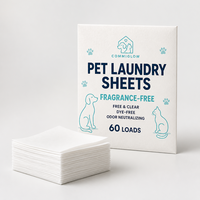 Feuilles de lessive naturelles à base de plantes pour animaux de compagnie, OEM/ODM, pour lits et vêtements pour animaux