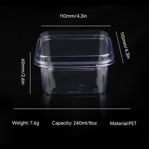 8oz Clear Food Grade PET Tiramisu Dessert <b>Box</b> Lid Cake Packaging Custom Logo Shape High Quality Plastic Cookie <b>Box</b> for Brand - Product Image 2