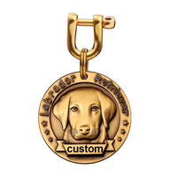 Personalizzabile in ottone piccolo cane e gatto con nome Tag circolare in metallo artigianale Pet ID Blank