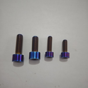 Vis de fixation de frein de moto OEM d'usine avec capuchon en titane et boulon à six pans Torx, filetage M4, longueur 18 mm, finition PVD bleu brûlé - Product Image 3
