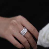 Bague Muzheng en argent sterling avec zircone imitation diamant synthétique, style antique, micro-sertie, élégante, pour les fêtes