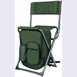 Cadeira dobrável, com saco refrigerador e superfície grande do assento com pvc revestido com pano oxford fácil de portátil
