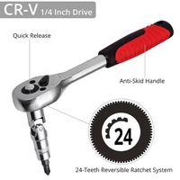 Jeu de 46 embouts de tournevis CRV 1/4 pouce, outil combiné économique pour réparation, avec clé à douille et mallette rigide, personnalisable OEM