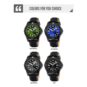 Men's square chronograph <b>watch</b> Luxury leather wristwatch 30M waterproof quartz <b>watch</b> - Product Image 3