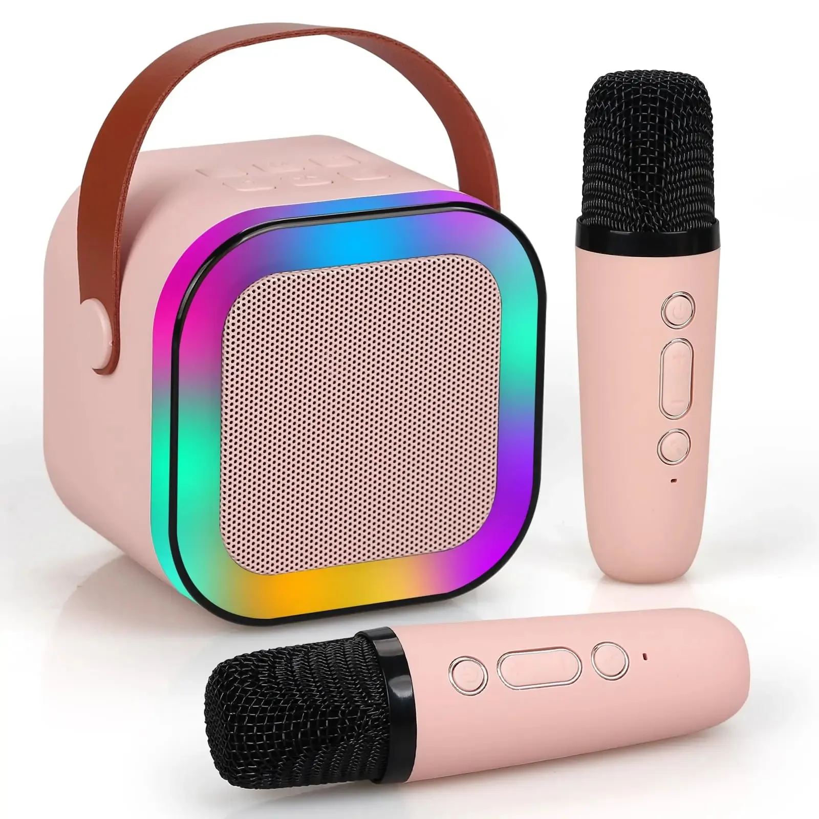 K12 mesin Karaoke portabel, sistem Speaker 5.3 PA gigi biru dengan mikrofon nirkabel 1-2 lagu rumah keluarga hadiah anak-anak