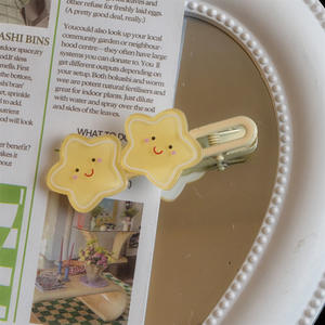 Sevimli Saç Tokası Sütlü Sarı Yıldız Yumuşak Kalpli Kız Çocuk Yan Tokası Saç Aksesuarları Öğrencilerin Tatlı Kakül Tokası Plastik Yazlık - Product Image 6