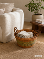 Panier de rangement ovale multifonctionnel, écologique, durable, en tissu tressé pour la maison