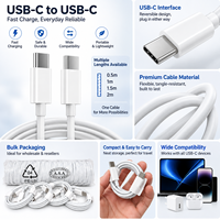 Câble de charge rapide USB C vers USB C 20W PD, câble de données 3A, conducteur en cuivre pur, câble blindé, 1M 2M pour téléphones mobiles Android