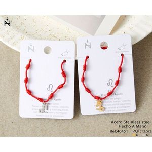 Cavigliera Leo Sette Stelle con Cordino Rosso in Acciaio Inossidabile, Gioiello Zodiacale Fatto a Mano per Donne, Cavigliere alla Moda - Product Image 3