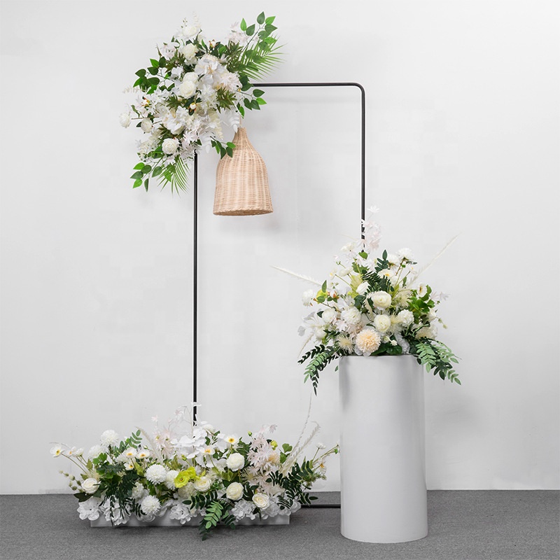 【美品】ホワイト グリーン アレンジメント 12個セット 造花 装花 結婚式 美品】ホワイト グリーン アレンジメント 12個セット 造花 装花