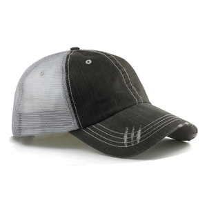 Casquettes de baseball personnalisées à 5 panneaux, design sportif, effet usé, pour hommes et femmes - 100% coton, tissu en maille, casquette unie réglable - Unisexe - Product Image 2