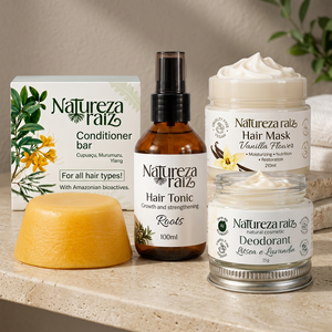 Ensemble de soins capillaires véganes Natureza Raiz avec barre de conditionneur, crème tonifiante et déodorant - Product Image 2