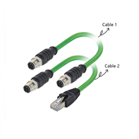 Câble étanche Pro-fiNet M12 de qualité supérieure, connecteur mâle 4 broches à code D, coudé droit vers RJ45, fournisseur de connecteurs de câble M12