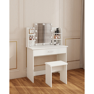 Vanity Dresser Table With Mirror And <b>Drawer</b> For <b>Makeup</b> Storage - Product Image 6