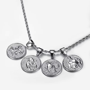 Collar de Acero Inoxidable Chapado en Oro de 18K con Signo <span class=keywords><strong>del</strong></span> Zodiaco, Joyería de Moda Impermeable para Mujer - Product Image 4