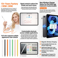 Stylet Actif pour iPad avec Raccourcis d'Application Personnalisables, Minuterie d'Écran de Veille, Rejet de la Paume, Sensibilité à l'Inclinaison, Pointe Remplaçable et Magnétique