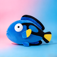 Peluche personnalisée de poisson-tang bleu, jouet en peluche amusant et mignon d'animal marin, pendentif porte-clés pour les passionnés de pêche