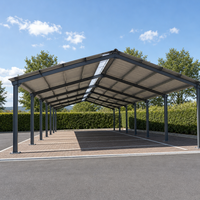 Abri de stationnement pour voiture à toit en pente avec lucarne, structure galvanisée, abri de garage métallique, auvent pour voiture pour usage scolaire