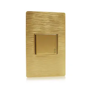 House Brass Electric Wall Light Switch China Switch Socket Manufacturer 1 Gang 1 Way 3 Way Gold Switch