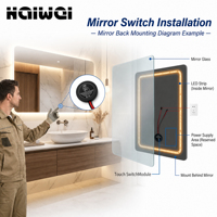 Capteur de choc en gros DC12V 60W à commande tactile 1-6mm pour miroir LED de salle de bain OEM ODM