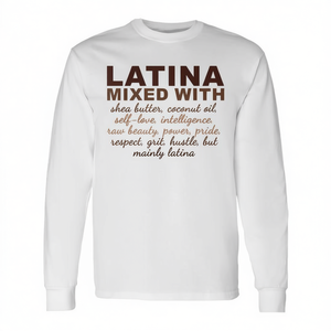 Camiseta de manga larga Latina con mezcla de manteca de karité y aceite de coco, Self Love Pride Power - Product Image 2