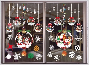 Calcomanías Navideñas de Reno de <span class=keywords><strong>Santa</strong></span> Claus, Artículos para Fiestas Navideñas con Copos de Nieve, Adhesivos Estáticos para Ventanas, Decoraciones Navideñas - Product Image 6