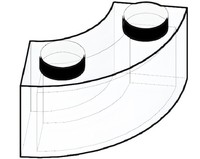 3063 Briques d'angle rondes 2x2 Macaroni avec encoches à clous, accessoires pour ensemble de blocs de construction, jouets pour enfants, 100g/sac