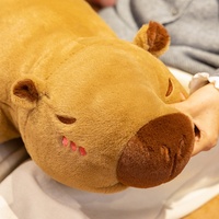 Vente en gros directe longue peluche oreiller Capybara câlin Capybara peluche long oreiller confortable géant en peluche Capybara long oreiller chambre