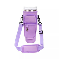 Sac isotherme durable KZR pour bouteille d'eau de 40 oz avec poche zippée et sangle réglable