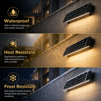 Projecteur mural solaire 10W / Lumière murale solaire extérieure avec panneau solaire monocristallin en verre trempé ALU IP65