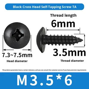 TA Oxidized Black Carbon Steel Metric Grade 4.8 Large Flat Head Self-Tapping <strong>Screws</strong> Furniture <strong>Wood</strong> <strong>Screws</strong> Wholesale M3.5/M4/M5 - Product Image 6