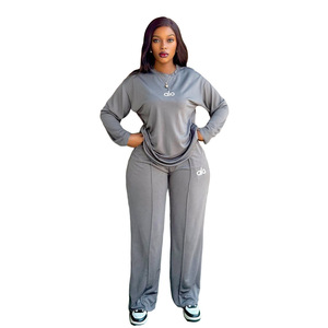 Ensemble de costume pour femme, haut à manches longues, pantalon large, noir, tenue décontractée tendance, ensemble deux pièces - Product Image 5