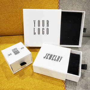 Wholesale Custom Logo Printed Paper Jewelry Box Factory Cheap Drawer Slide Pull Out Necklace Pendant Ring Jewelry Packaging Box