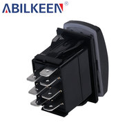Interruptor basculante universal de 7 pines para cabrestante, con símbolo láser de entrada/salida, clasificación de 20A, con indicador LED para paneles de control de cabrestantes de posventa