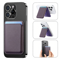 Porte-cartes universel en cuir avec support magnétique puissant amovible pour voyage et bureau