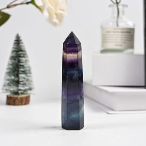 Torre de Cristal Natural al por Mayor, Punta de Cristal, Punta de Fluorita Arcoíris, Obelisco, Punta de Piedra Preciosa Suelta para Manualidades y Decoración del Hogar - Product Image 4