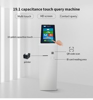 21.5 "support de sol banque d'hôpital auto-file d'attente Lcd écran tactile kiosque imprimante système de gestion de file d'attente distributeur de billets Machine