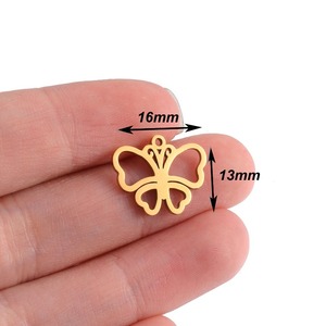 Lote de 10 Colgantes de Acero Inoxidable para Hacer Pulseras, Accesorios de Mariposa, Joyería DIY - Product Image 3