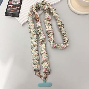 Elegante Cordón Elástico para Teléfono, Hecho a Mano, Resistente, con Cadena de Metal y Gancho, de Tela de Poliéster Plegada, para Llevar al Cuello - Product Image 6