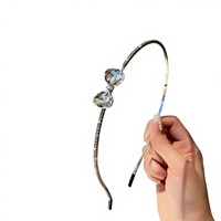 Serre-tête coréen Dongdaemun tendance, simple et personnalisé, orné de diamants, avec nœud élégant, accessoire de cheveux de créateur
