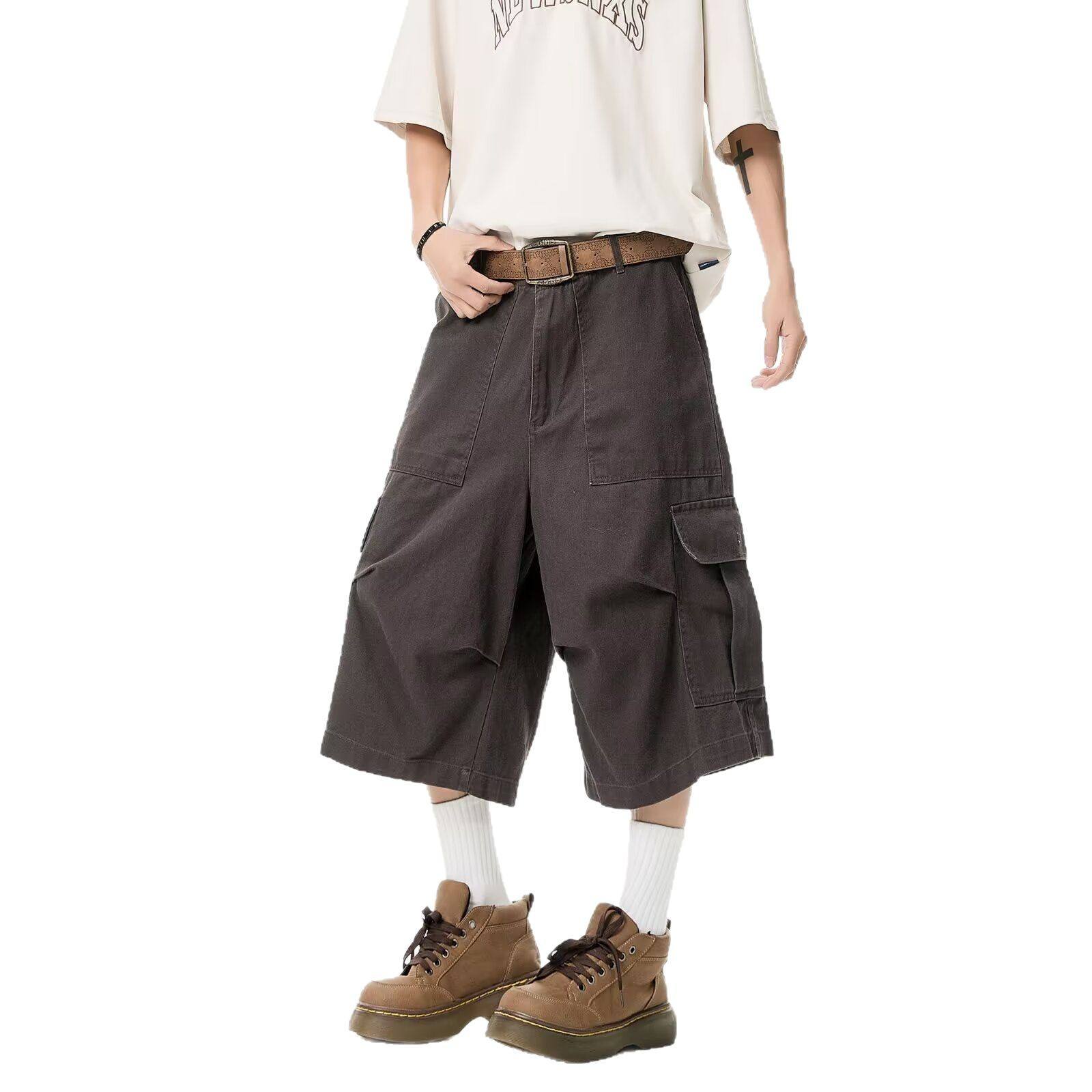 Men Cargo Capri Pants Versatile and Durable Trousers