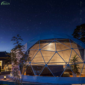 Carpa Domo Geodésica de PVC para Glamping en Bosques Bolin, Carpa Prefabricada para Acampar al Aire Libre con Logotipo Personalizado, <span class=keywords><strong>Material</strong></span> de Tubo de Acero Galvanizado - Product Image 3