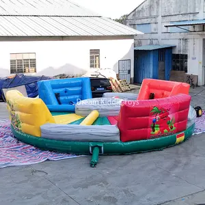 Popular Interactive Carnival Game Bungees Running Sports Arena Hungry Hippo Chow Down Inflatable Game For Adults And Kids