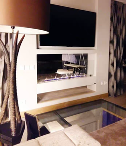 Cheminée au bioéthanol murale intérieure et extérieure personnalisée Brûleur intelligent électrique pour l'ambiance des hôtels avec télécommande - Product Image 5