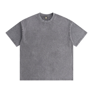 T-shirt rétro en coton délavé 230g, style streetwear, effet neige, manches courtes pour hommes et femmes - Product Image 6