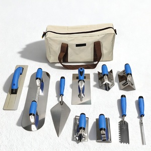 Set di 10 Utensili Manuali in Acciaio Inox per Muratura con Tagliapiastrelle e Spatola Angolare per Lavori Fai-da-Te e Costruzioni - Product Image 1